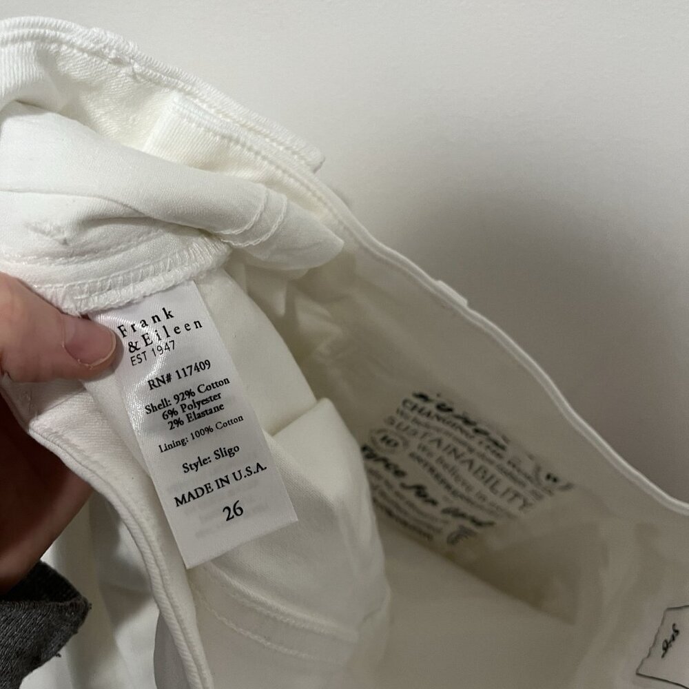 Frank & Eileen Sligo Skinny Jean in White Size 26 - Picture 5 of 8